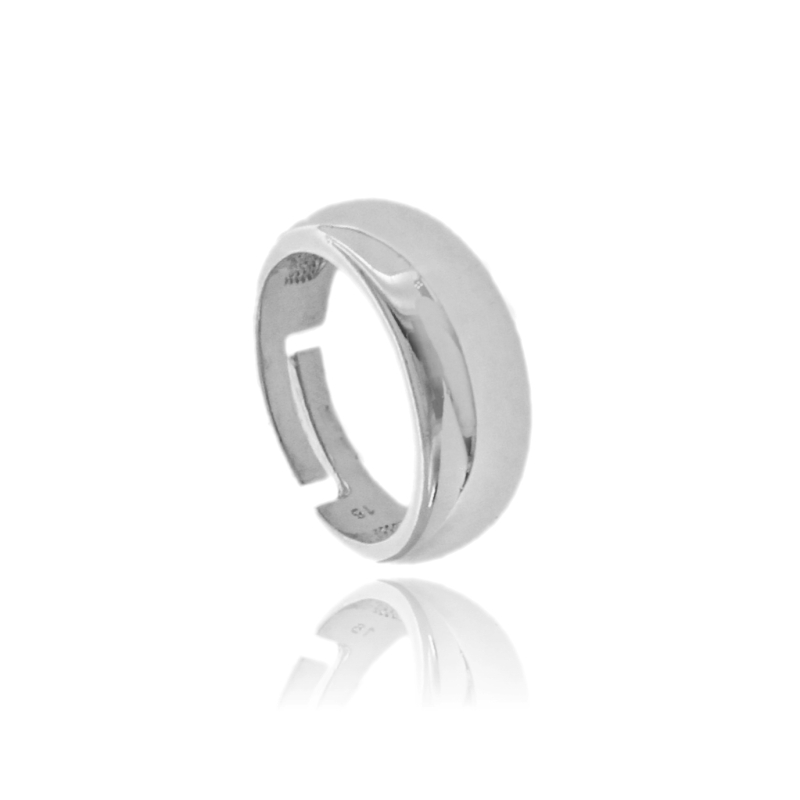 ANELLO FASCIA BOMBATA REGOLABILE IN ARGENTO TIT 925