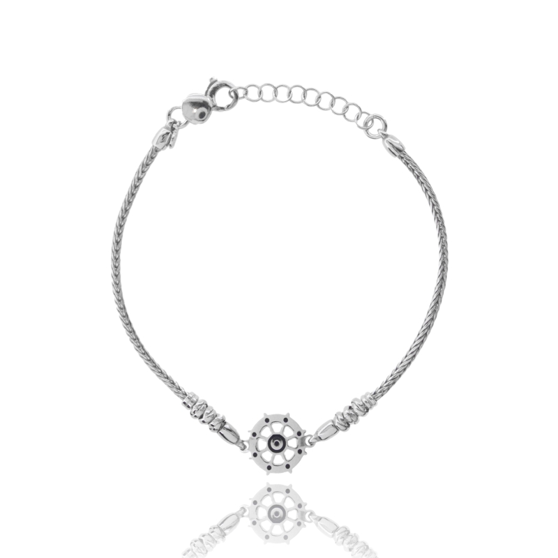BRACCIALE CODA DI VOLPE CON SIMBOLO CENTRALE CM 18+3
