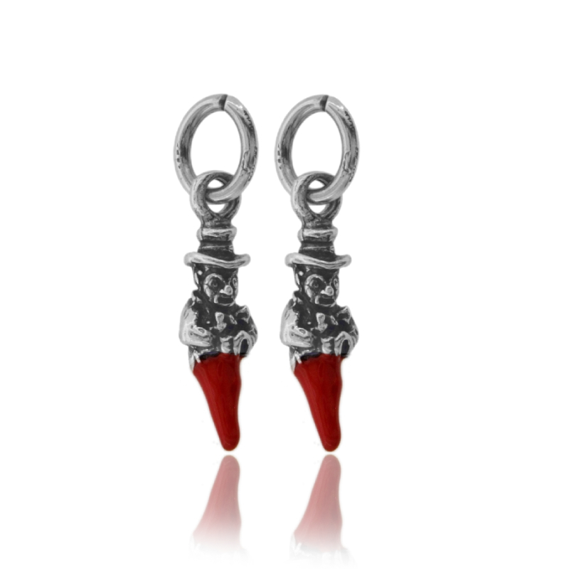 CIONDOLO CORNO CON GOBBO PZ 2 IN ARGENTO BRUNITO TIT 800