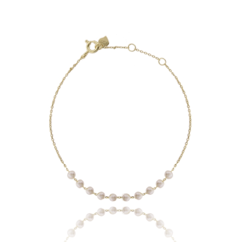BRACCIALE FORZATINA CM 16-19 CON PERLINE ARGENTO TIT 925