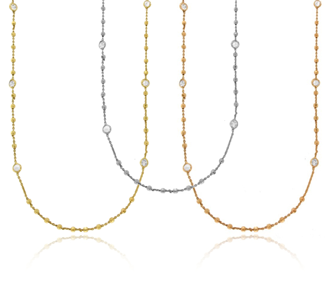 LACCIO FORZATINA CON SFERE E ZIRCONI ALTERNATI IN ARGENTO TIT 925 CM 85