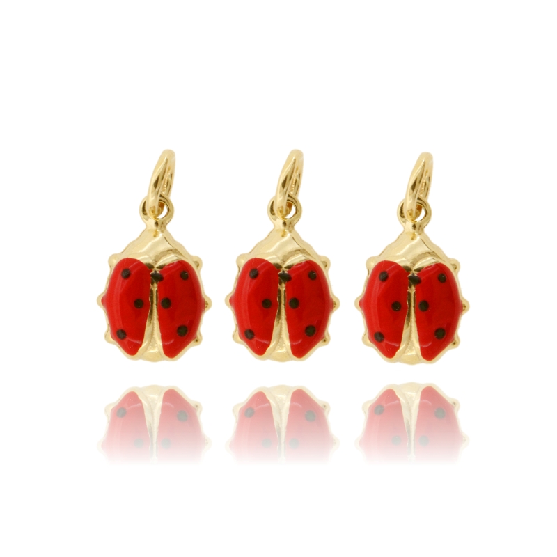 CIONDOLO COCCINELLA MM 14X8 PZ 3 IN ARGENTO TIT 925