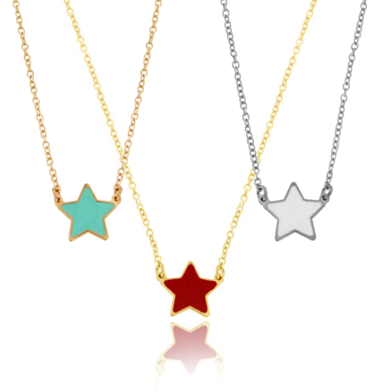 COLLANA FORZATINA CON STELLA CENTRALE SMALTATO IN ARGENTO TIT 925 CM 17-20