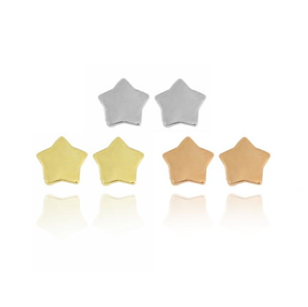 ORECCHINI A LOBO 3 COPPIE STELLA MM 9 IN ARGENTO TIT 925