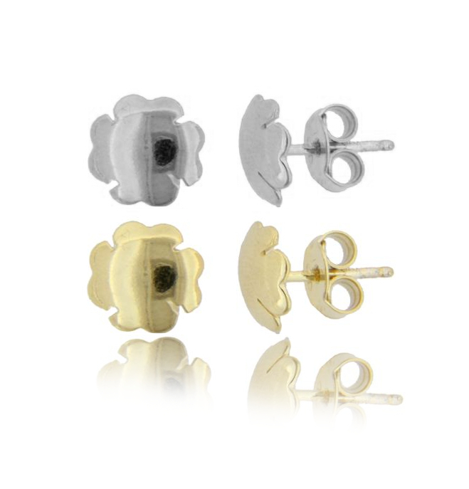 ORECCHINI A LOBO QUADRIFOGLIO MM 8X8 PZ 2 IN ARGENTO TIT 925