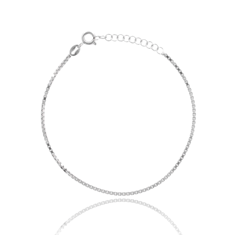 BRACCIALE VENEZIANA MM 1,4 CM 17-20 IN ARGENTO RODIATO 925‰