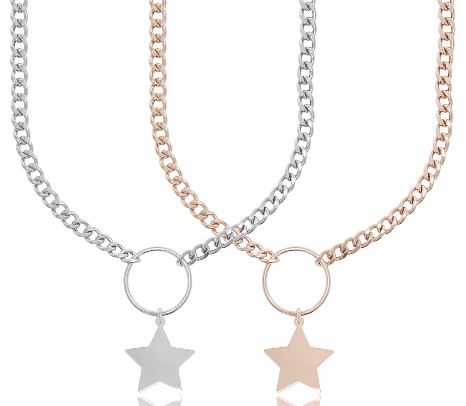 COLLANA GRUMETTA CON STELLA IN ARGENTO TIT 925 CM 40-45