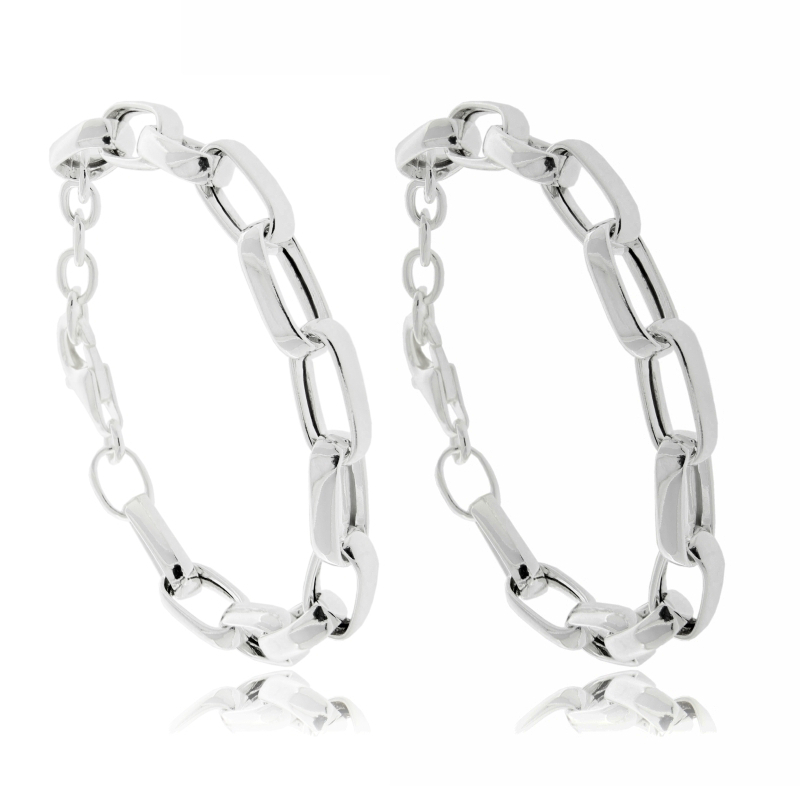 BRACCIALE FORZATINA ALLUNGATA MM 15X8 A CANNA SCHIACCIATA MM 3,4 IN ARGENTO TIT 925 CM 17-19
