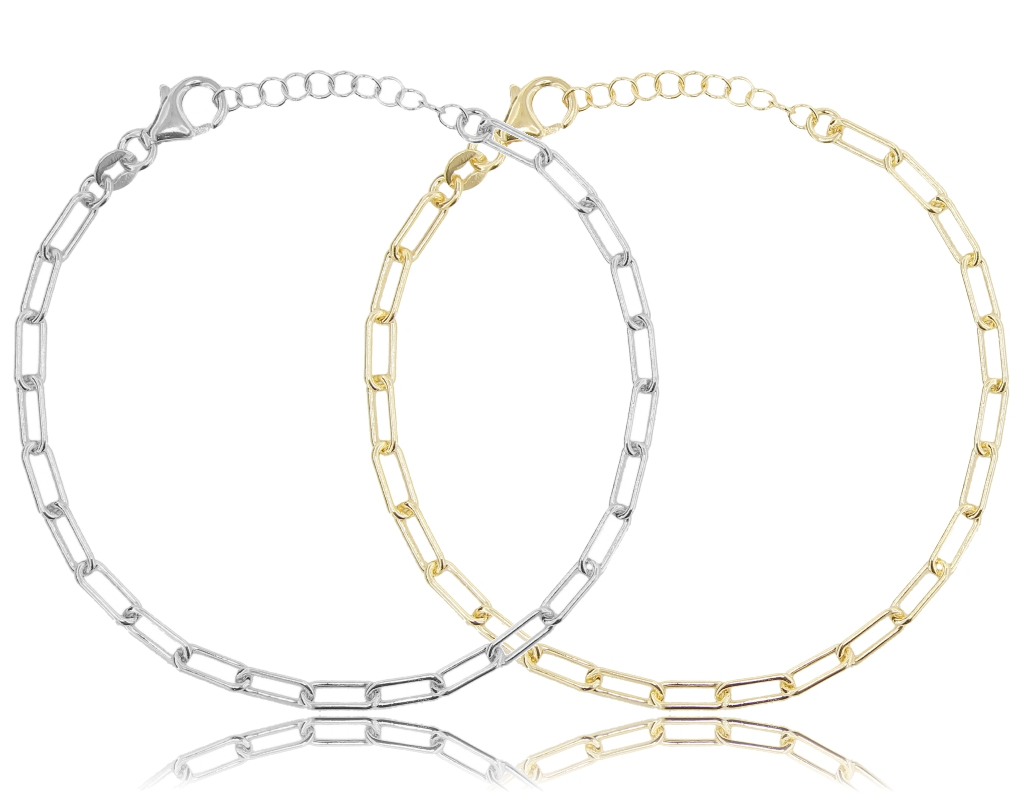 BRACCIALE FORZATINA ALLUNGATA MM 9X3,5 A CANNA TONDA MM 1 IN ARGENTO TIT 925 CM 19-21