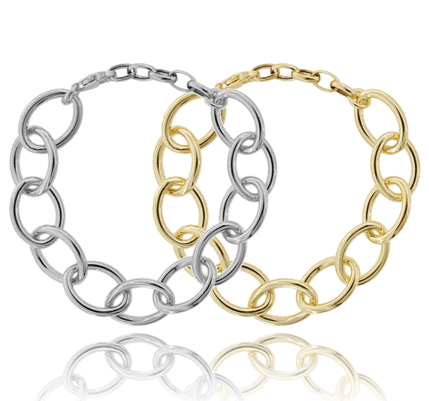 BRACCIALE FORZATINA VUOTO MM 20X14 IN ARGENTO TIT 925 CM 16-19