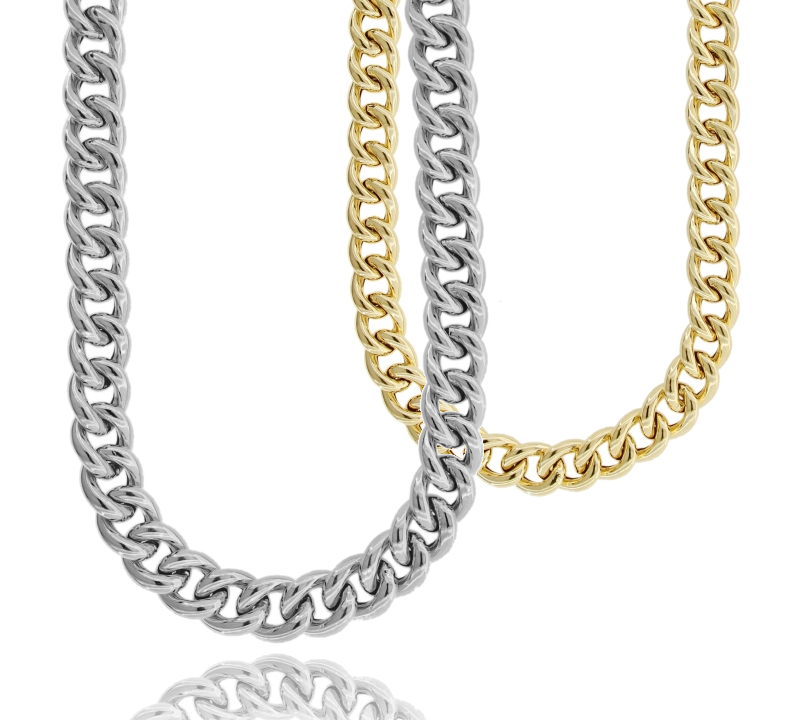 COLLANA MAGLIA GROUMETTE VUOTA IN ARGENTO TIT 925 CM 45-50