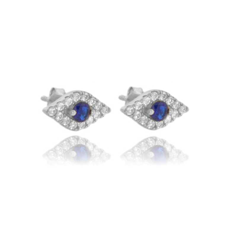 ORECCHINI A LOBO OCCHIO IN ARGENTO TIT 925 E ZIRCONI