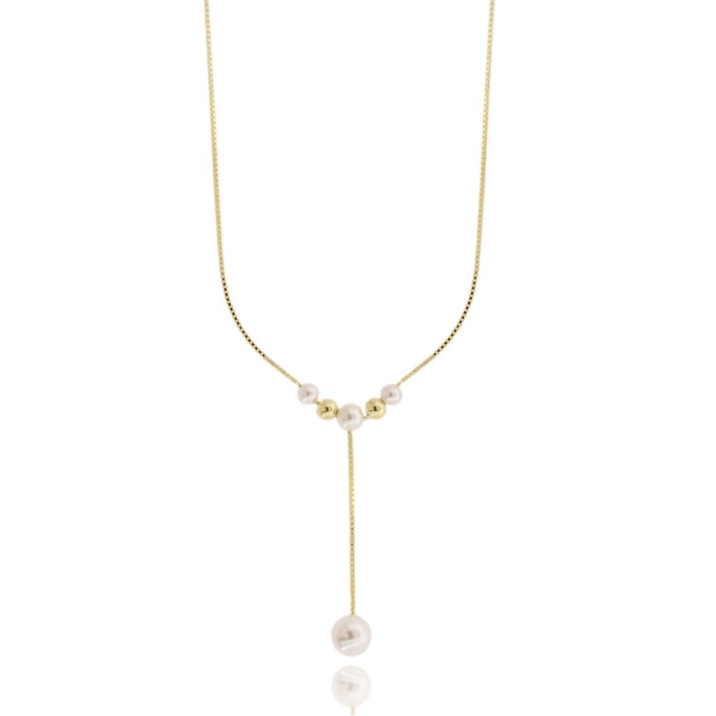 COLLANA VENEZIANA BEVERLY CON PERLE IN ARGENTO TIT 925 CM 40-45