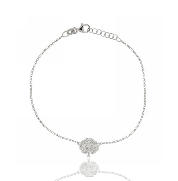 BRACCIALE FORZATINA CM 18 CON ALBERO DELLA VITA IN ARGENTO RODIATO TIT 925‰