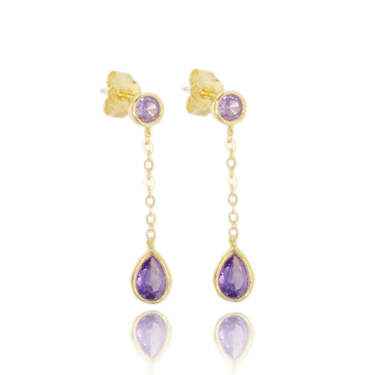 ORECCHINI PENDENTI IN ARGENTO TIT 925 E ZIRCONI