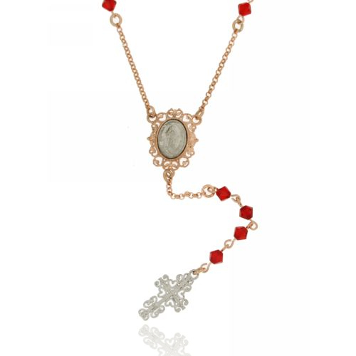 COLLANA CORONA CON CRISTALLI MM 4 IN ARGENTO PLACCATO ORO ROSA E RODIO CM DA 50-55