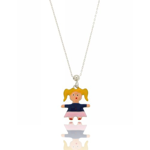 CATENA FORZATINA CM CON BIMBA SMALTATA IN ARGENTO RODIATO TIT 925