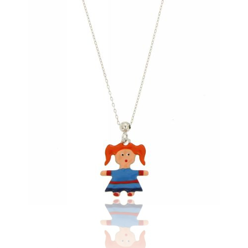 CATENA FORZATINA CM CON BIMBA SMALTATA IN ARGENTO RODIATO TIT 925