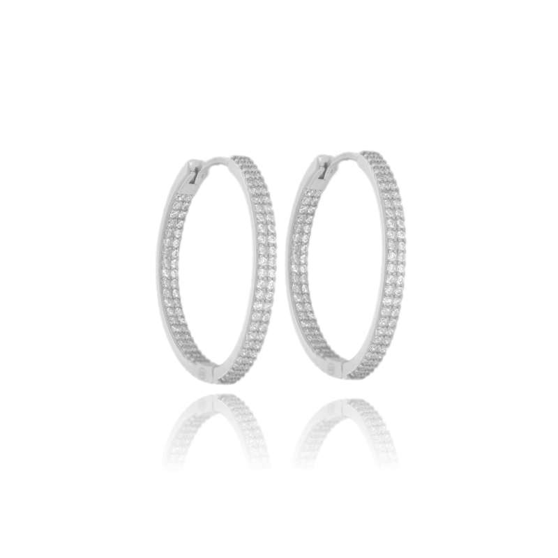ORECCHINI A CERCHIO IN ARGENTO TIT 925 E ZIRCONI