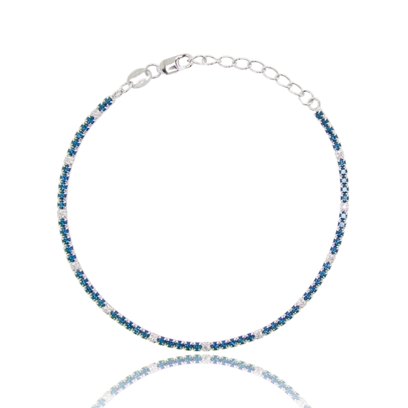 BRACCIALE TENNIS CON ZIRCONI MM 1,7 IN ARGENTO 925‰ E ZIRCONI CM 16-20