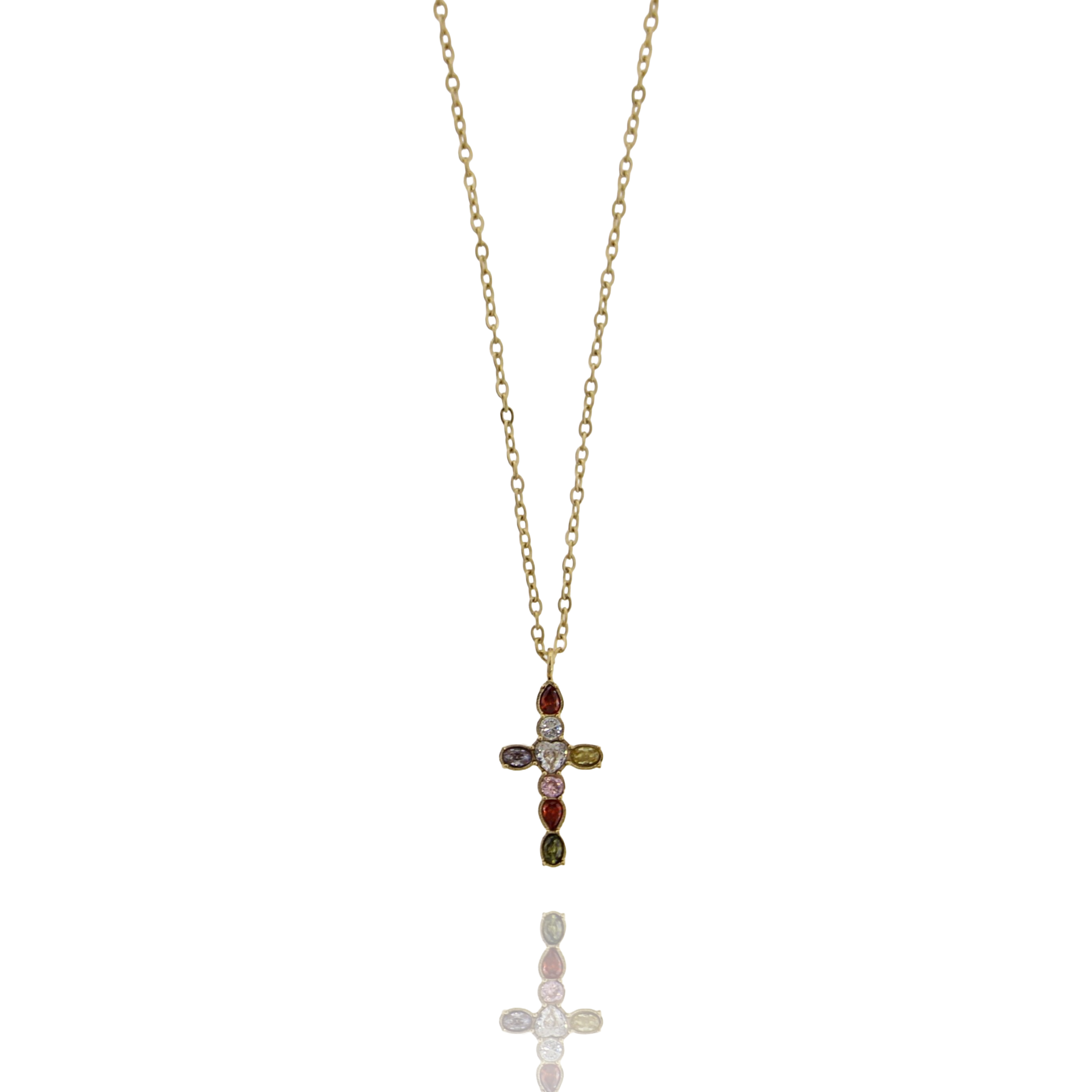 COLLANA FORZATINA CON CROCE IN ACCIAIO PLACCATO ORO CM 40-45