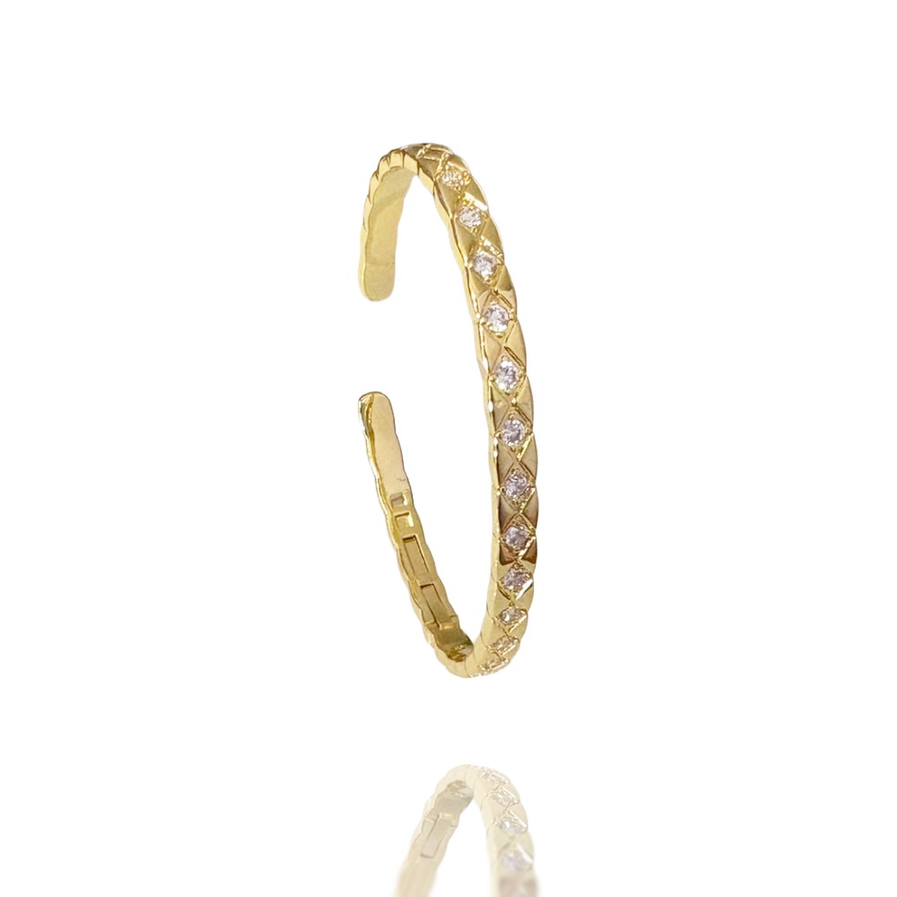 BRACCIALE RIGIDO CON ZIRCONI IN OTTORE