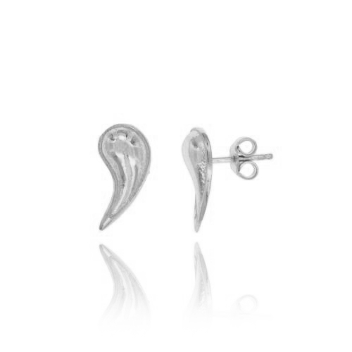 ORECCHINI SIMBOLO DONATORI SANGUE A GOCCIA MM 15X7 IN ARGENTO RODIATO TIT 925‰