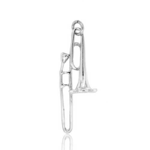CIONDOLO TROMBONE MM 33X12 IN ARGENTO RODIATO TIT 925‰