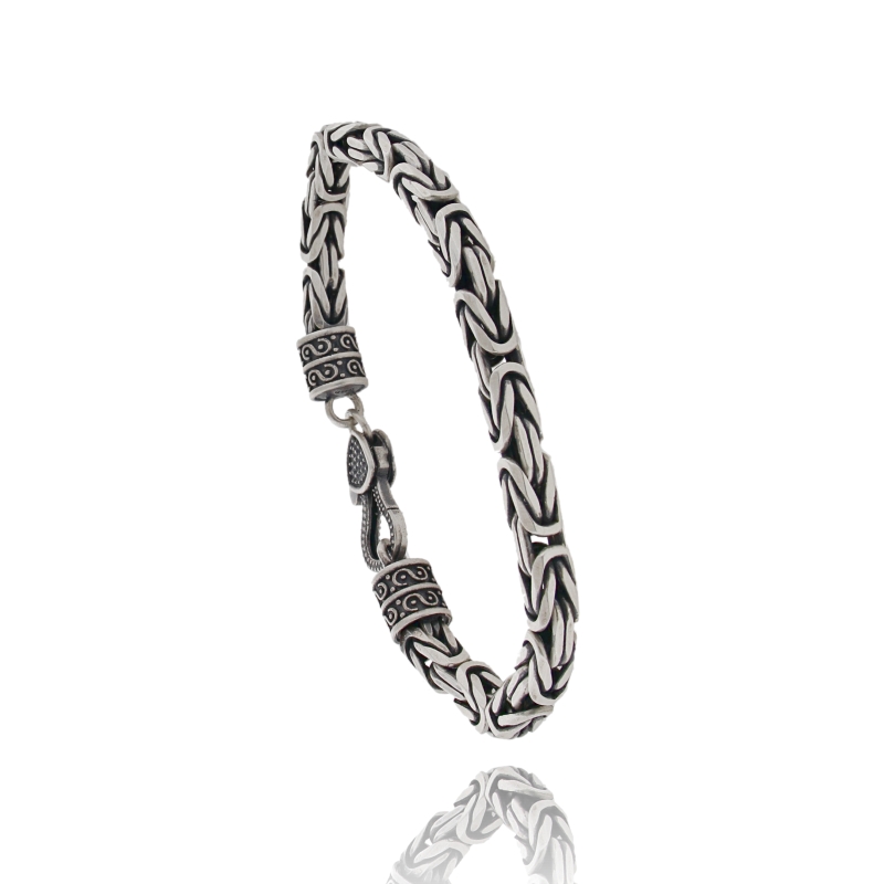 BRACCIALE SNAKE IN ARGENTO BRUNITO TIT 92 CM 21